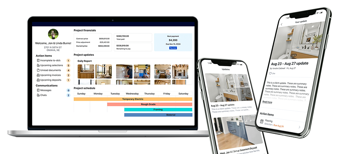 A platform for builders and remodelers to keep track of everything in one place